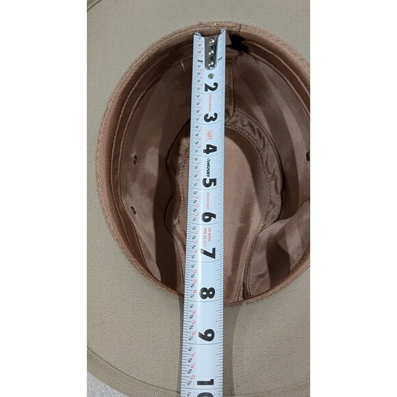 Vintage USA Made TWILL SAFARI HAT Men's MEDIUM Beige Shapeable NWT Deadstock - Picture 7 of 8